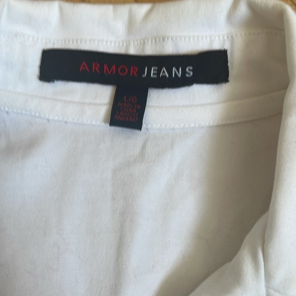 armor jeans white jacket with ribbed sleeves - Picture 3 of 4